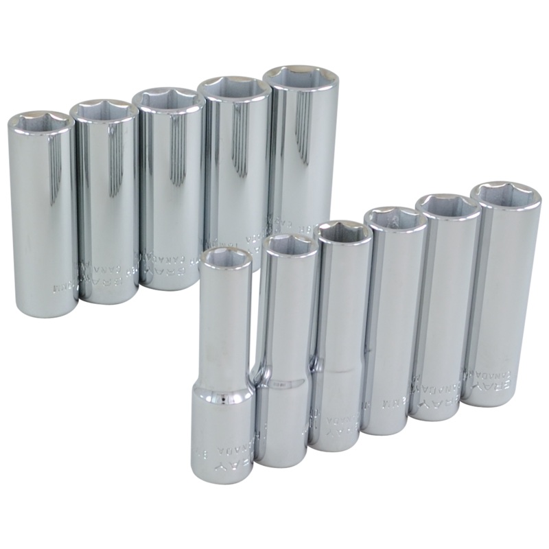 3/8" Dr. 11 Piece 6 Point Deep Metric Socket Set