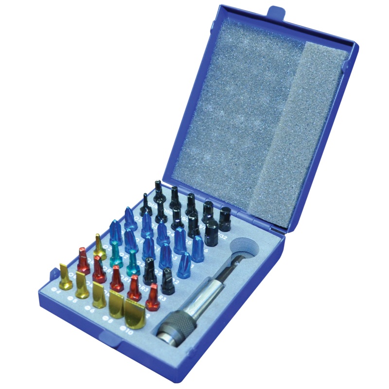36 Piece Colour Insert Bit Set With Metal Case
