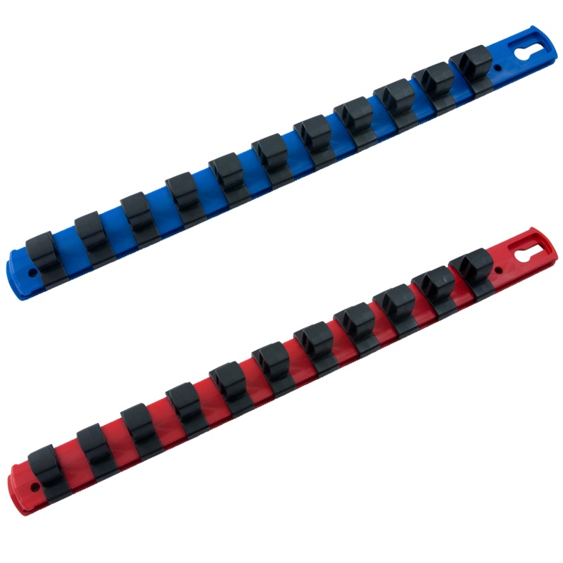 3/8" Dr. and 1/2" Dr. Socket Organizers With Rails for Metric & SAE Sockets
