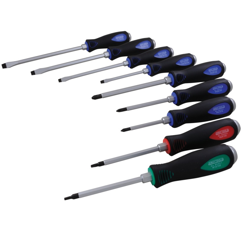 9 Piece Heavy Duty Comfort Grip Screwdriver Set