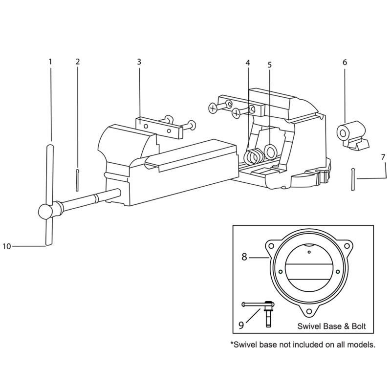 Cast Mechanics Vise Replacement Parts - (VS3 thru VS8)