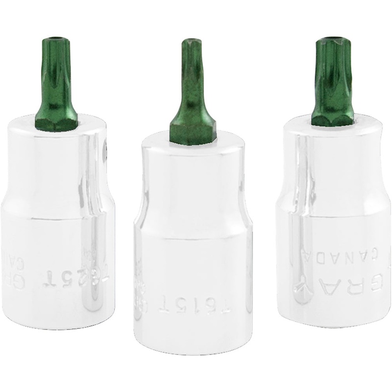 Replacement Bits for 3/8" Drive Torx Head Sockets - Tamper Resistant - Standard Length