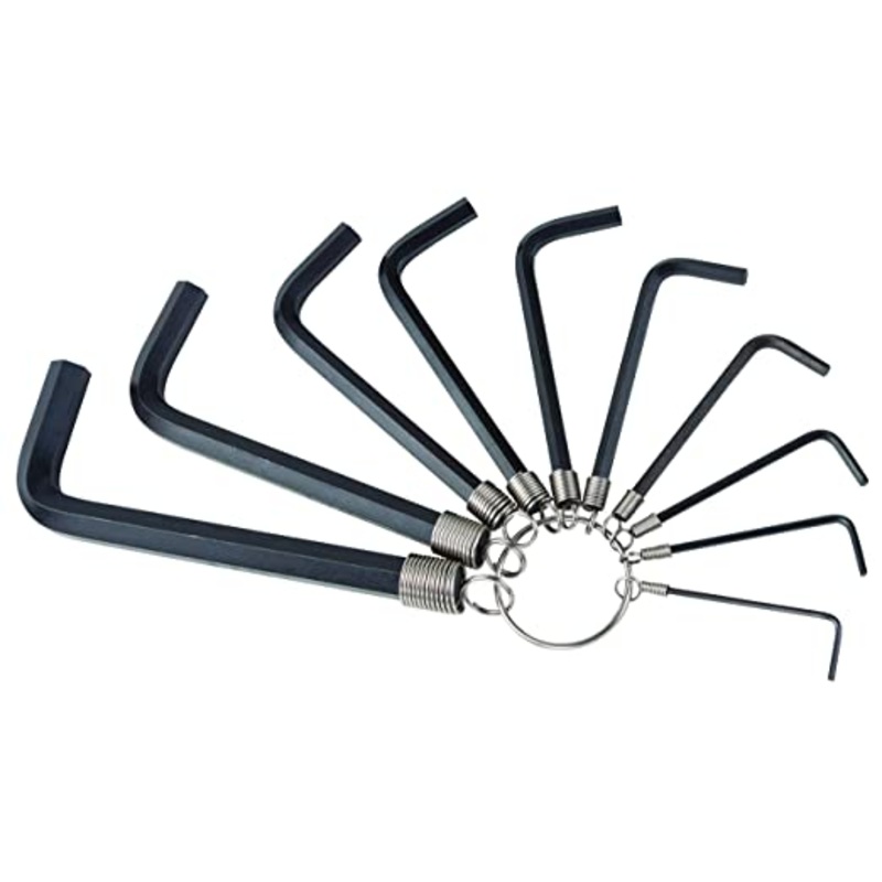 Groz ALN/HX-HX/10/SAE/GRZ 10 pc Hexagon Key Set  SAE | Ideal for automotive, household & industrial applications| Chrome Vanadium Construction| Corrosion Resistant| Conforms to DIN 898 Standard
