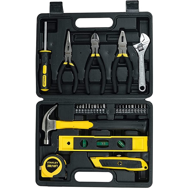 Stanley STHT74982 30PC HOME TOOL SETSTANLEY STHT74982 Small Home Tool Kit For Home & DIY Use(30-pieces) - Includes Screwdriver, Hammer, Wrench, Pliers, Measurement Tape, Knife, Magnetic Drivers, Tool Box
