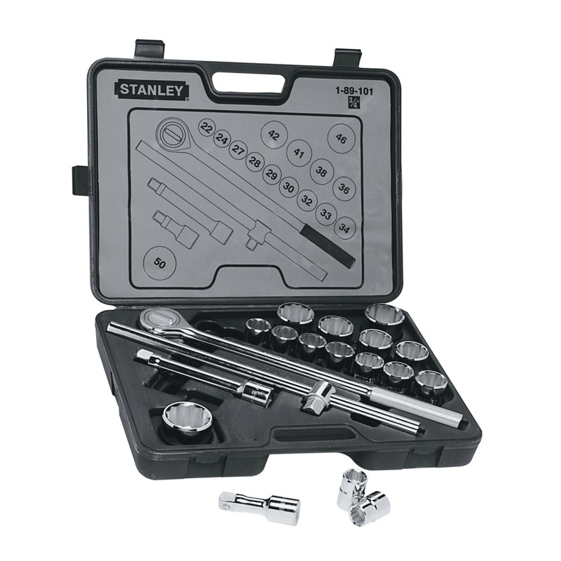 Stanley 89-101 19 PCS 3/4" DR METRIC 12 POINT SOCKET SET