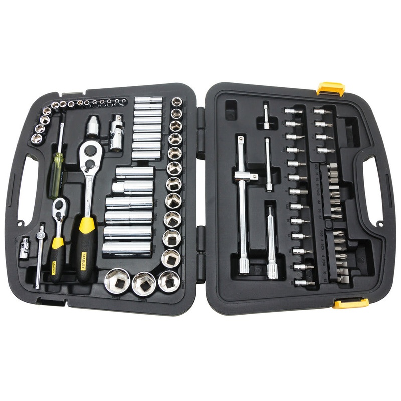 Stanley 94-190 86PC 1/4 & 1/2 SQ.DR. SOCKET SET-6PT MET