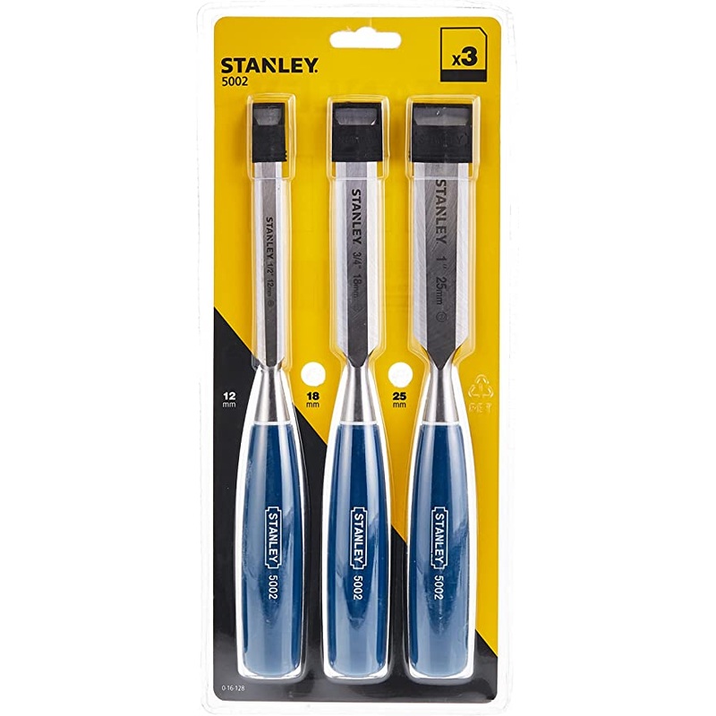 Stanley 0-16-128 3PC CHISEL SET 12 18 25MM