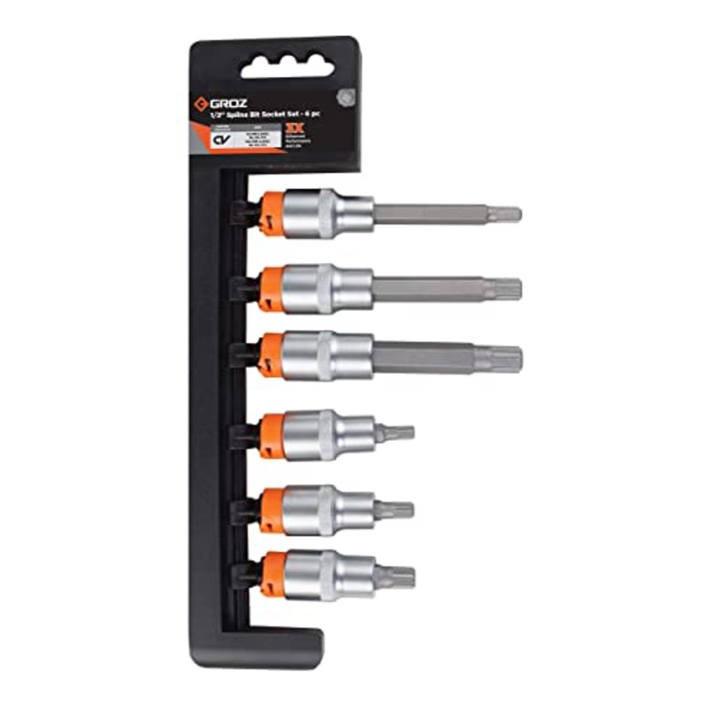 Groz KIT/BIT-SKT/SPL/1-2/6/UG 1/2" SPLINE BIT SOCKET SET - 6 PCS