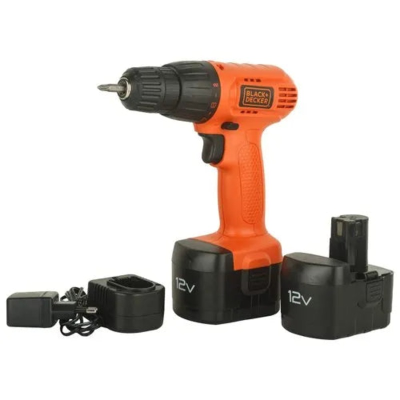 Black + Decker CD121B2-IN 12V 10mm NI-CD Cordless Variable Speed Drill with 2 Batteries