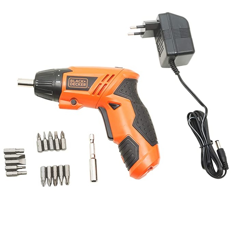 BLACK+DECKER KC4815 Cordless Screwdriver  Set Ni-Cd (Nickel-Cadmium) with LED Work light , Screw Bits Set & Adjustable Torque, 4.8 Volts 200 RPM