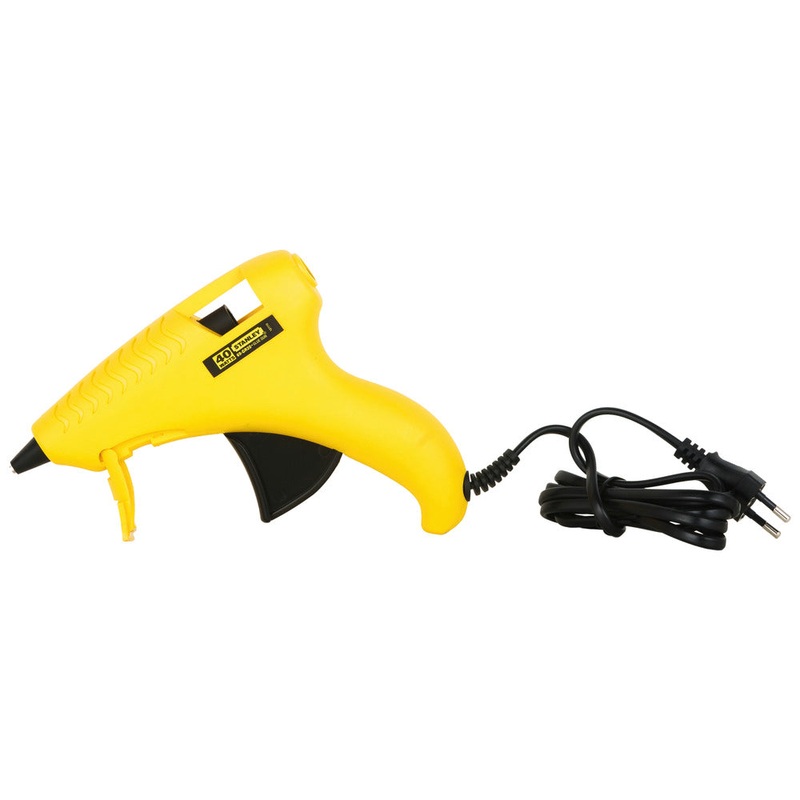 STANLEY 69-GR20B Plastic Glue Pro Trigger Feed Hot Melt Glue Gun For Furniture Assembly, Particle Board, MDF, Laminate, Foam & Fabric, 220-240V 50 Hz
