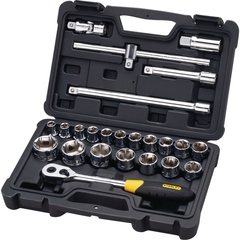 Stanley STMT72795-8 1/2 SQ. DRIVE SOCKET SET, 6 PT.(24 PCS)