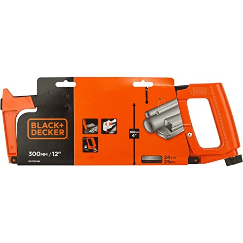 Black+ Decker BDHT20344 300mm Orange & Black Metal Hacksaw