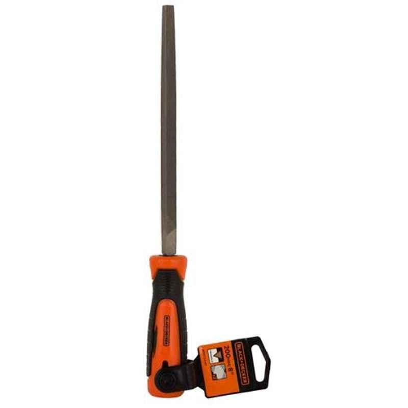 Black+Decker BDHT22147 200mm Orange & Black 2nd Cut Triangle File