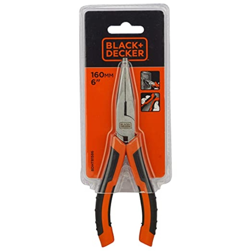 BLACK+DECKER BDHT81586 Steel 160mm Long Nose Pliers
