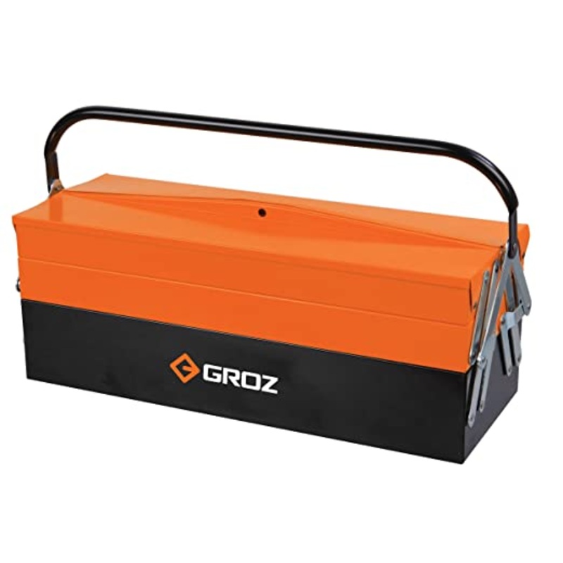 GROZ 5 Tray Cantilever Tool Box| Ideal for organizing tools for DIY, household & industrial applications |Powder Coated| Heavy Gauge Steel Construction| Load Capacity: 35 Kgs| MTB/5