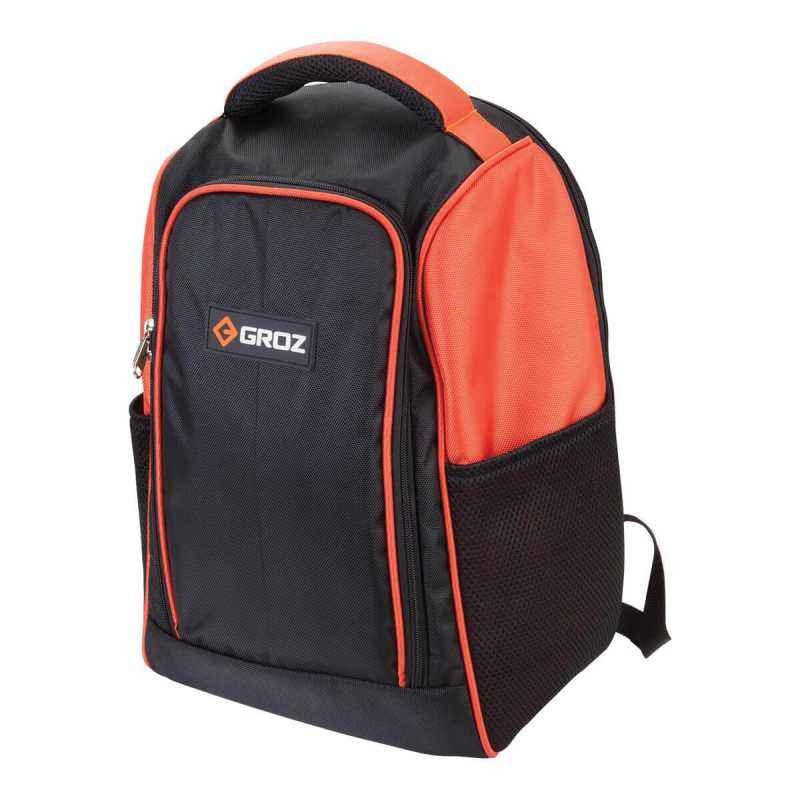 Groz Durable Nylon Travel Back Pack for Mechanics, Plumbers, Electricians, Homeowners, DIYers | 19  14  17 | Compact, Portable, Premium, Rugged | NTB/4
