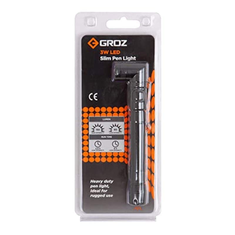 Groz LED/160 Portable, Pocket Slim Pen Light Torch, Multi-Mode, Magnetic, Drycell |150 Lumens, 3 Watts | Up to 50 meter long and 20 degree wide beam | Best Torch for Work, Household, Emergencies, Automobile Repairs, Camping, Hiking, etc.