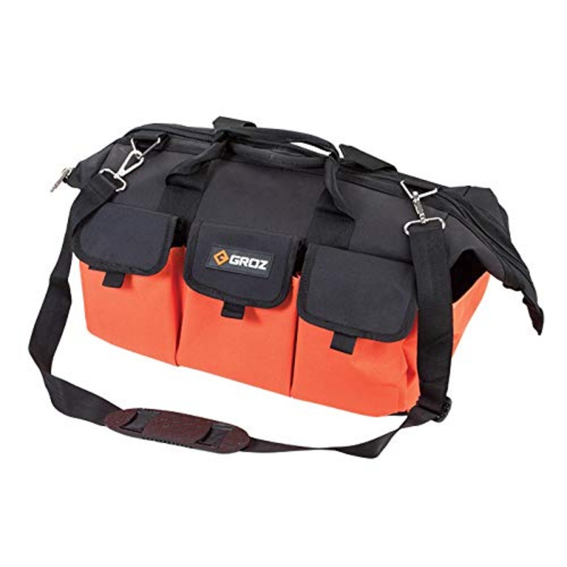 Groz NTB/2 Durable, Extra Large Nylon Tool Bag for Mechanics, Plumbers, Electricians, Homeowners, DIYers | 18  11  12 | Maximum Capacity: 60 Kgs | Compact, Portable, Premium, Rugged
