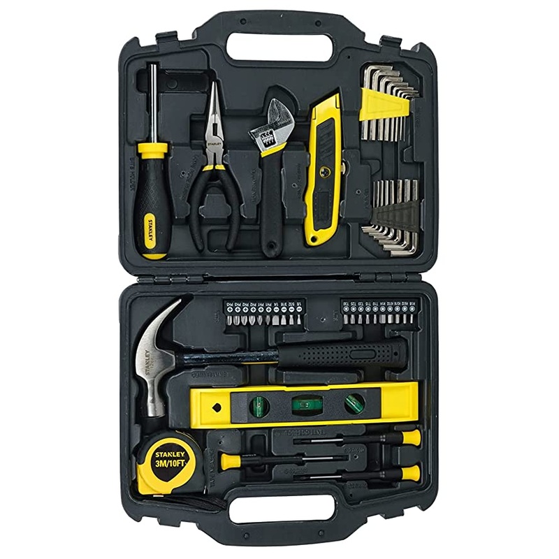 Stanley STHT74981 47PC HOME TOOL SET  Includes Screwdriver, Hammer, Wrench, Pliers, Measurement Tape, Knife, Magnetic Drivers, Tool Box