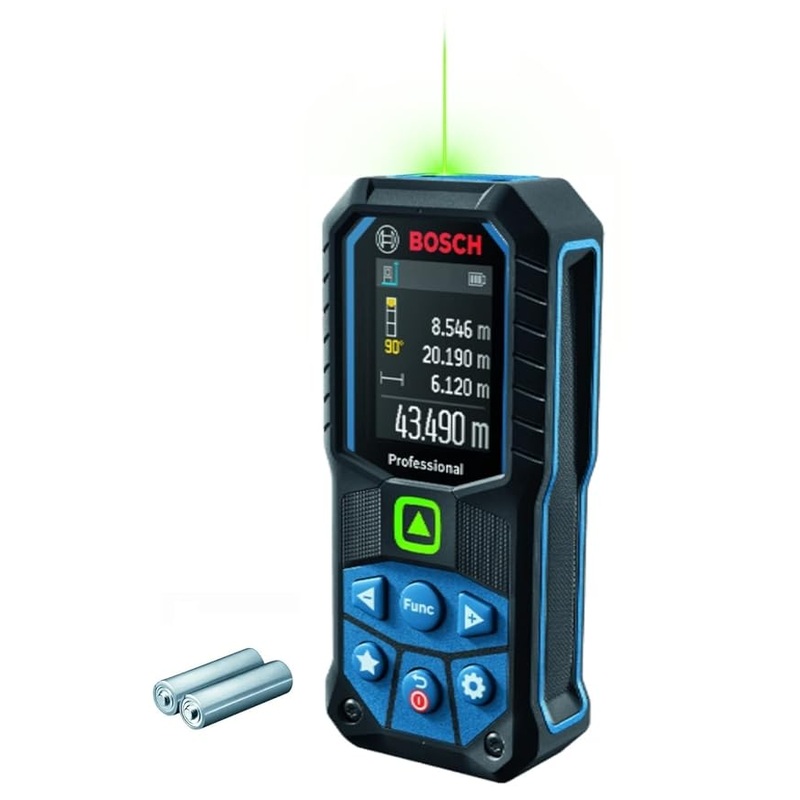 BOSCH GLM 50-23 G 50M Range Laser Distance Meter with Green Color Backlit Display, 1 Year Warranty