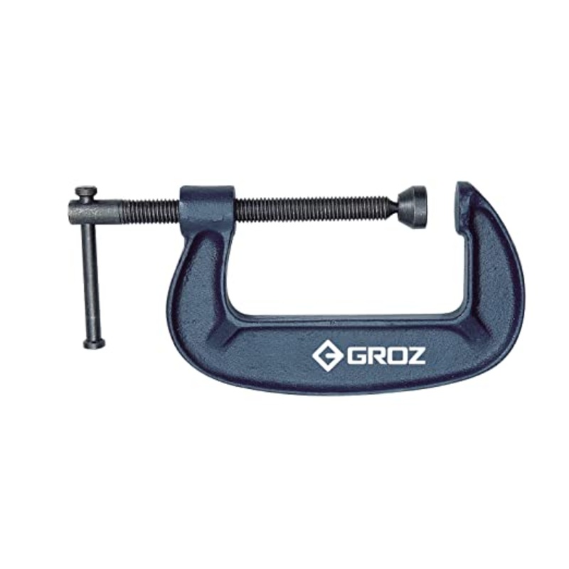 Groz GCL/13D/50 G Clamp with unbreakable body| Ideal for Variety of Metal and Woodworking Applications| Textured Powder Coated Finish| Capacity: 50 mm| Throat Depth:42 mm| Frame Proof Load:363 Kgs|