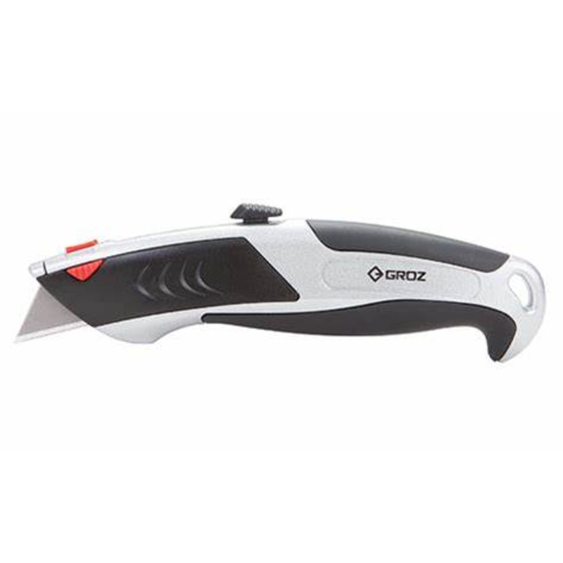 Groz KNV/R/7 Retractable Utility Knife Zinc Body, SK2 Blades