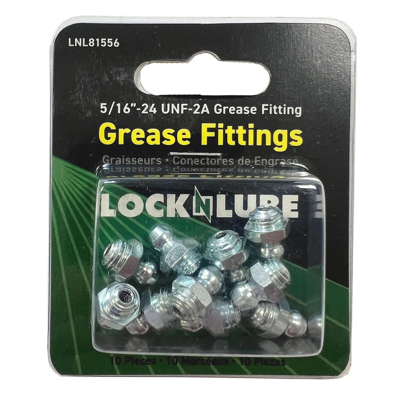 LOCKNLUBE Grease Fittings - 5/16"-24 UNF-2A, 10-PACK