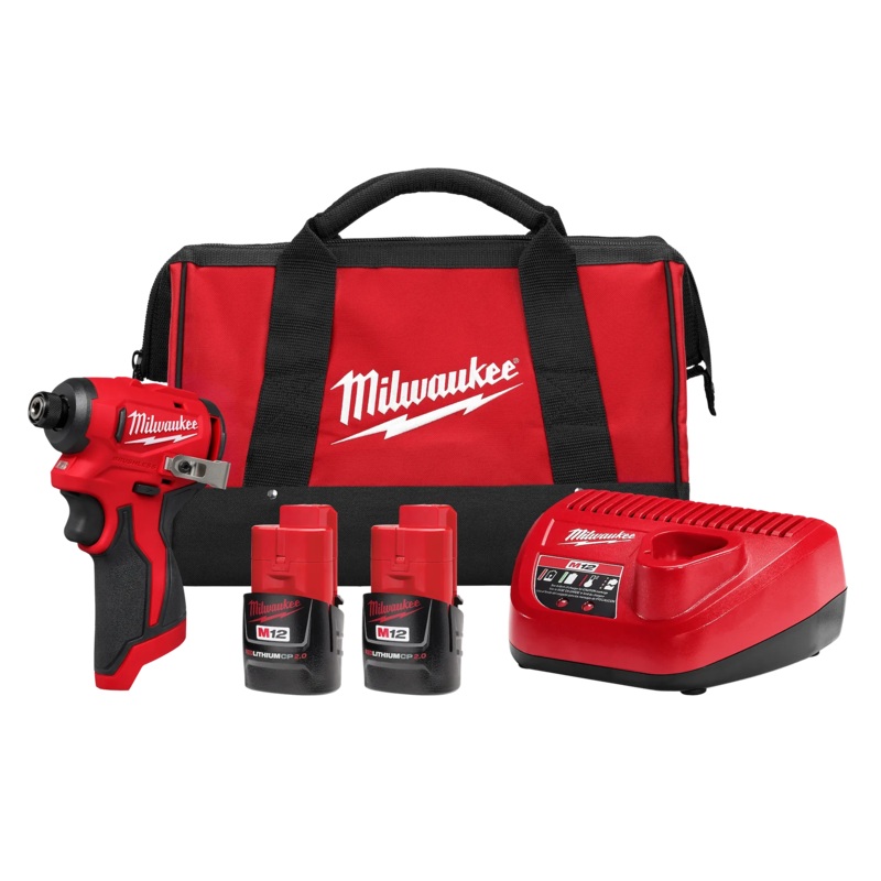 MILWAUKEE M12 Sub Compact 1/4" Hex Impact Driver Kit