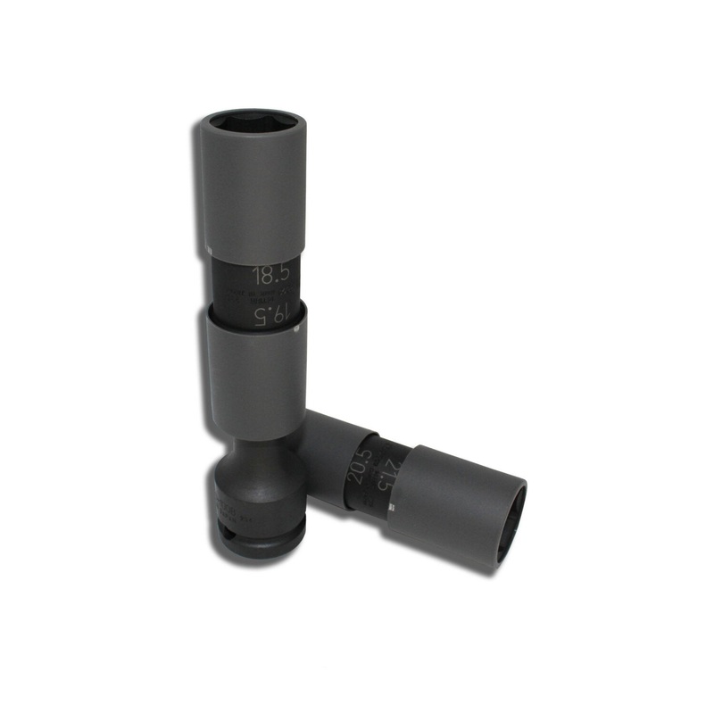Ko-ken 14219M 1/2 Sq. Dr. Double Ended Socket for Damaged Wheel Nut/Bolt - 3 piece Set
