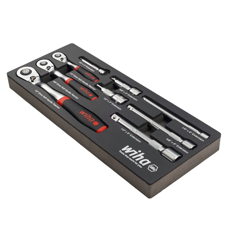 Wiha Tools 33388 SoftFinish Ratchet Tray Set, 9 Pc.
