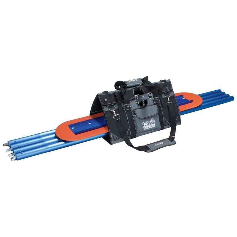 Kraft Tool CC1023 EZY-Tote Tool Carrier with 48" Orange Thunder with KO-20 Technology Bull Float, Knucklehead II Bracket, and (4) 6 Ft. 1-3/4" Button Handles