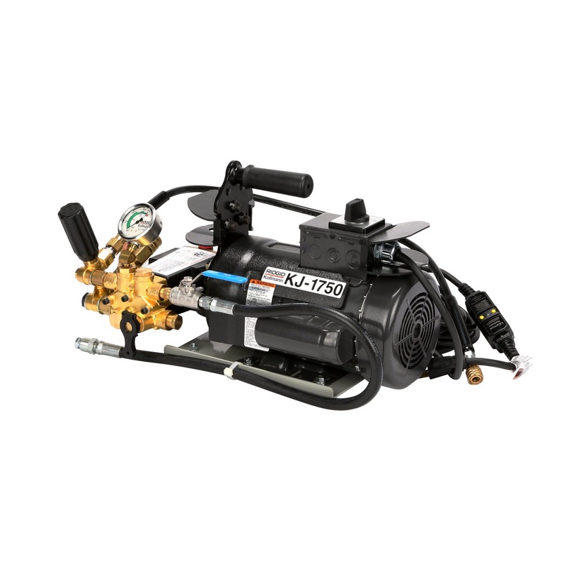 Ridgid 62687 KJ-1750 Jetter with Dual Pulse: H-41, H-42, and H-44 1/8" NPT Nozzles, H-51 and H-52 1/4" NPT Nozzles, 50' x 1/8" (15.2 m x 3.2 mm)  Sink Trap Hose, Nylon Storage Bag