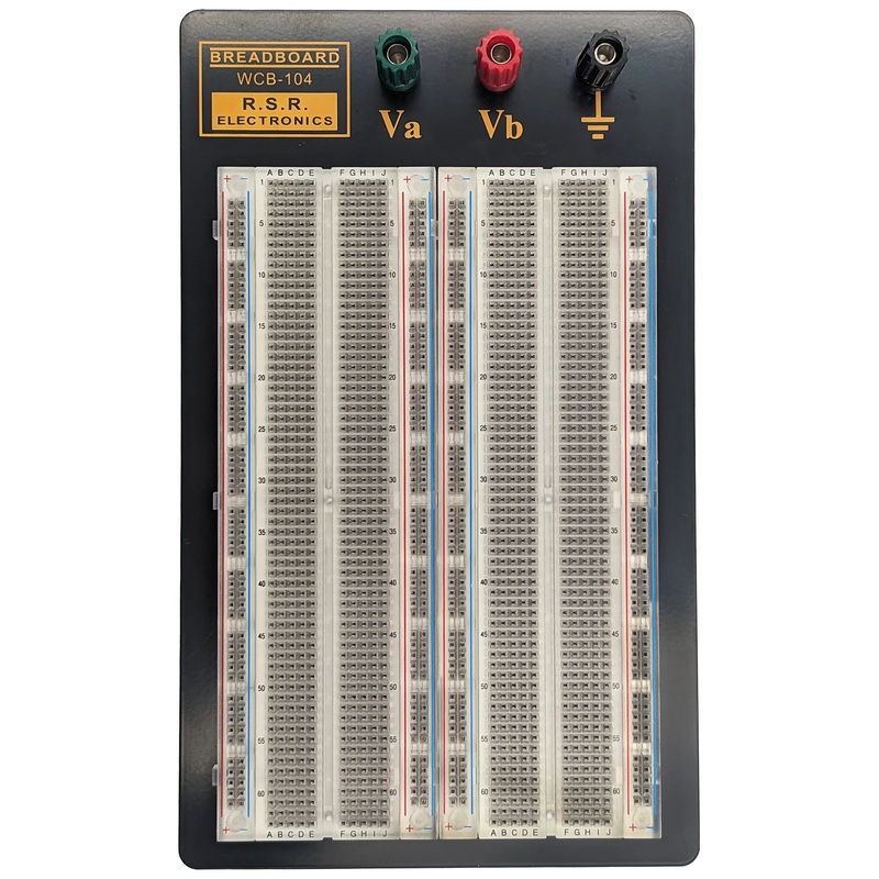 Premium 1,660 Tie Point Solderless Clear Breadboard with 3 Binding Posts, Metal Backing (8.7" x 5.9")
