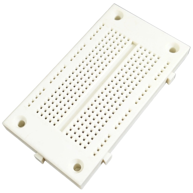 Premium Solderless Breadboard with 270 Tie-Points, White ABS Plastic with Mounting Holes (3.3"  1.8")