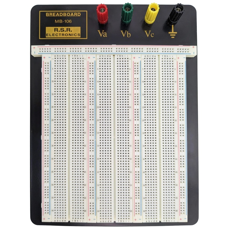 Premium Solderless Breadboard with Aluminum Backplate (2,390 Contact Points, 4 Binding Posts), 9.4" x 7.7"