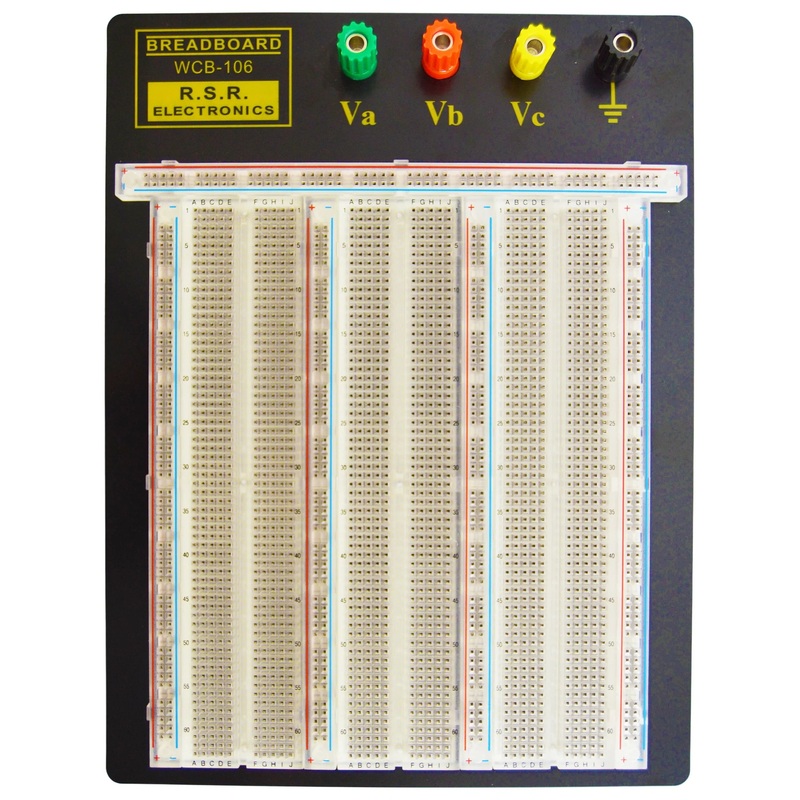 Premium Solderless Clear Breadboard - 2,390 Tie Points, 9.4" x 7.7", 4 Binding Posts