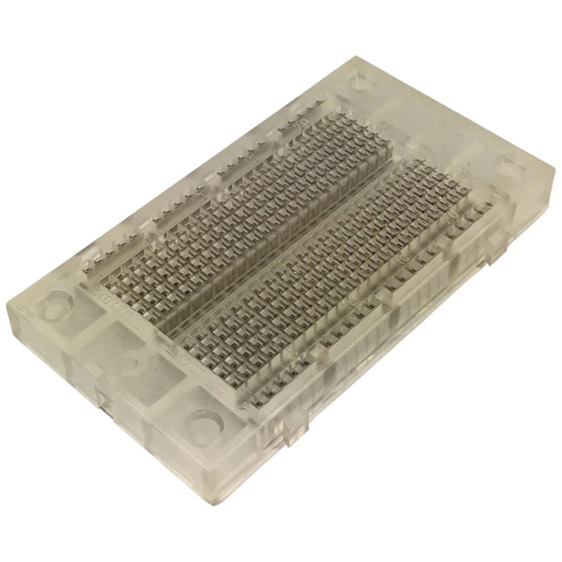 Premium Solderless Clear Breadboard with 270 Contact Points, Measures 3.35" x 1.83" x 0.35"