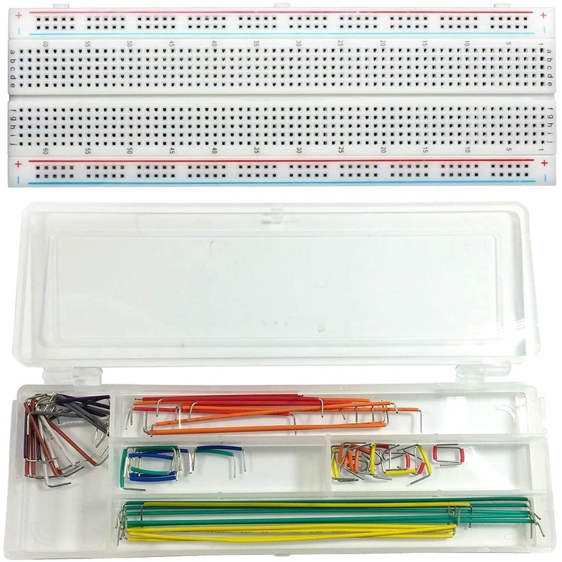 Solderless Breadboard, 6.5" x 2.1" with 830 Tie Points, Includes 70 Piece Jumper Wire Kit