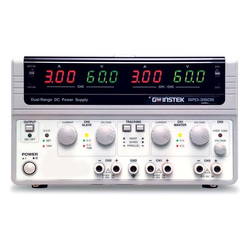 Instek Power Supply, Multiple Outputs, 0-30V, 12A; 0-60V, 6A; 120V, 3A