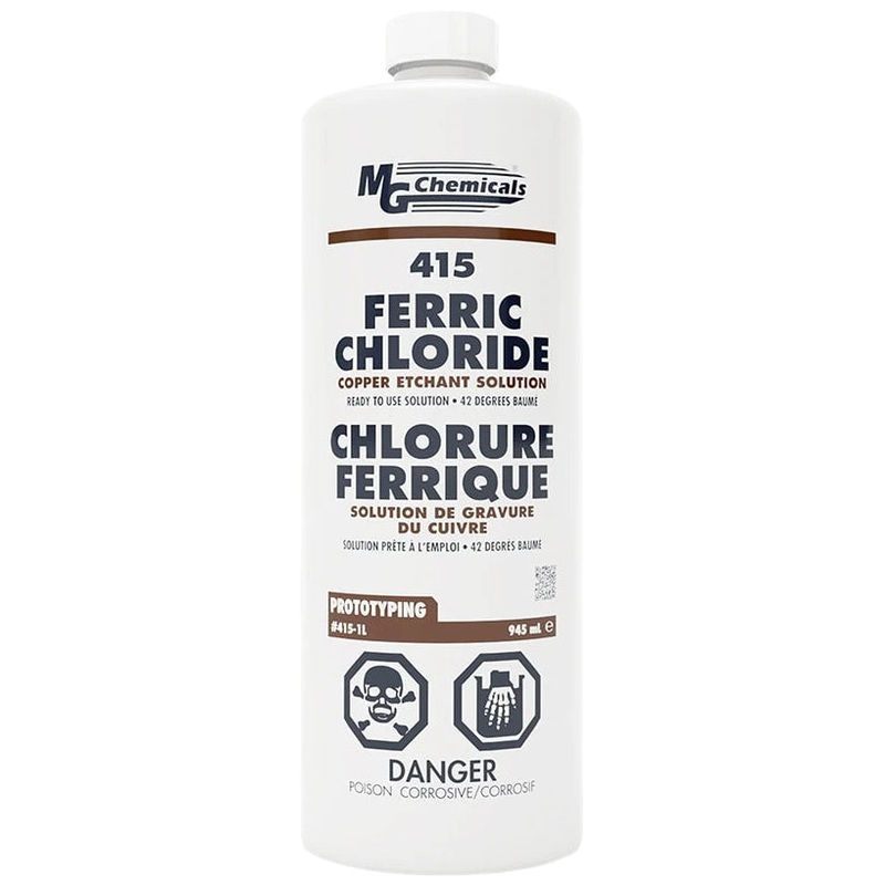 MG Chemicals Liquid Ferric Chloride Etchant Solution, 1 Quart Bottle (415-1L)