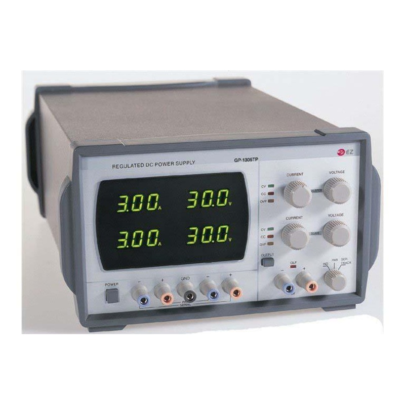Triple output power supply, Two 0-+/-30V, 0-3A/0-+/-50V, 0-5A/5V Fixed @ 3A
