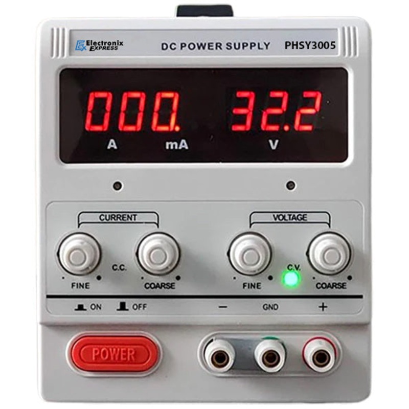 Variable DC Power Supply with LED Display (Voltage adjustable 0-30V ; Current adjustable 0-5 Amp)