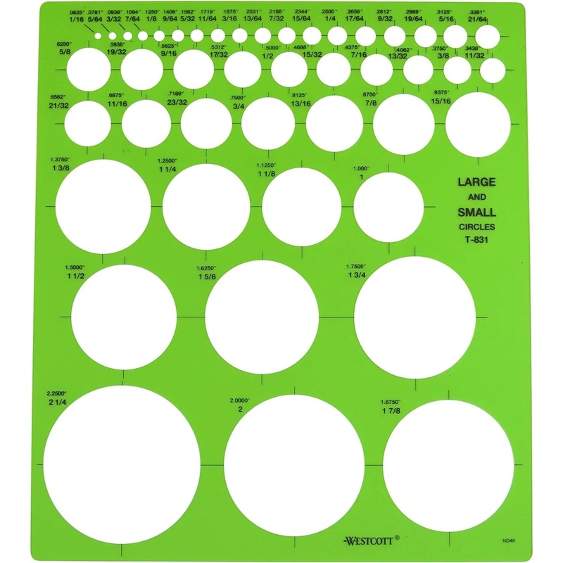 Westcott Large and Small Circles Template (T-831)