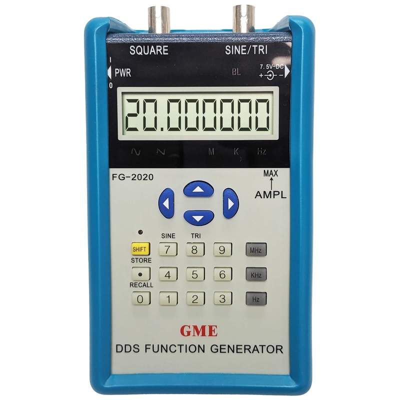 GME 20MHz Handheld Portable High Precision Dual Channel DDS Signal Function Generator (FG-2020)