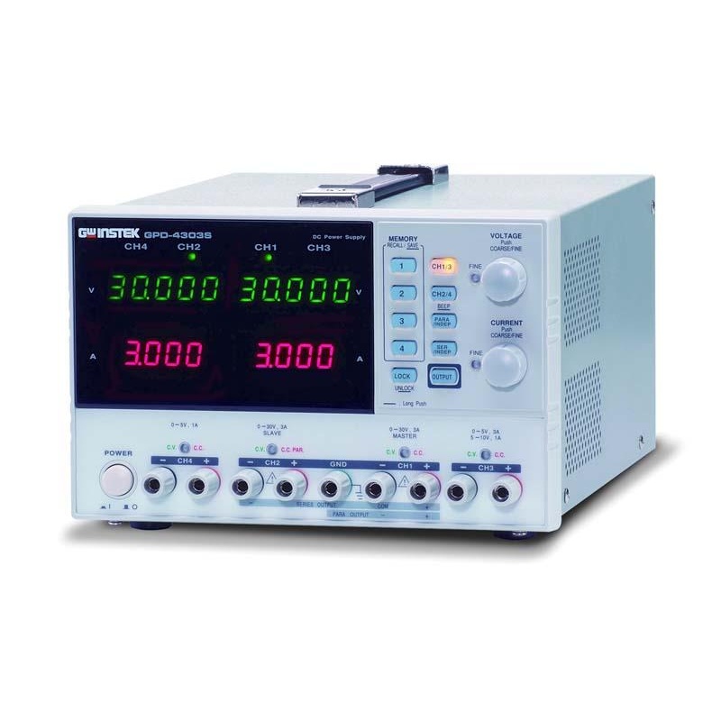 Instek Programmable Power Supply - Channel 1: 30V/3A; Channel 2: 30V/2A
