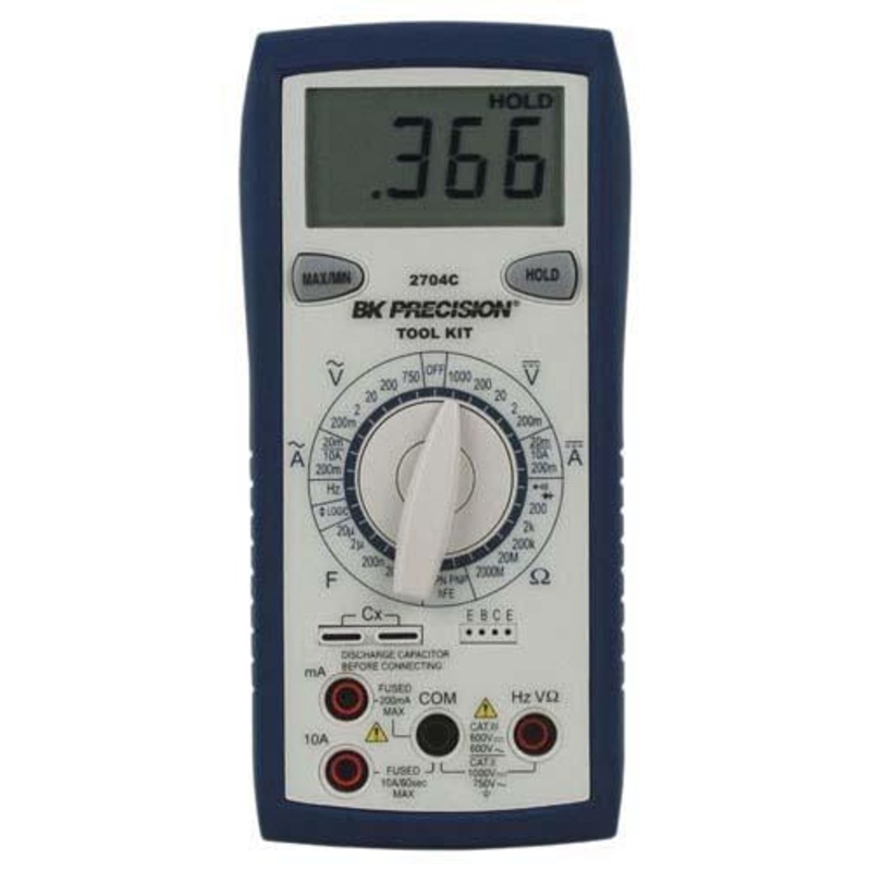 BK Precision Manual Ranging Tool Kit DMM with Transistor Test Model 2704C