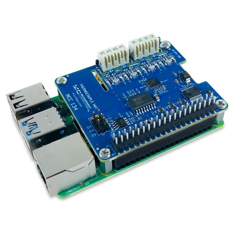 MCC 134: Thermocouple Measurement DAQ HAT for Raspberry Pi