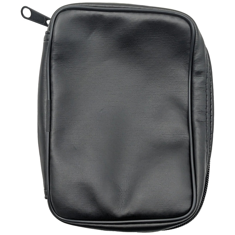 Small Zippered Carry Case for Compact Multimeters, Faux Leather (4" x 1" x 5")