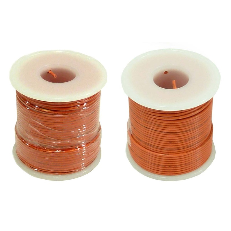 STRANDED HOOK UP WIRE - 22 GAUGE, 25 FOOT SPOOL - ORANGE (SHADE MAY VARY), 300 Volts